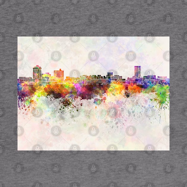 Billings skyline in watercolor background by PaulrommerArt